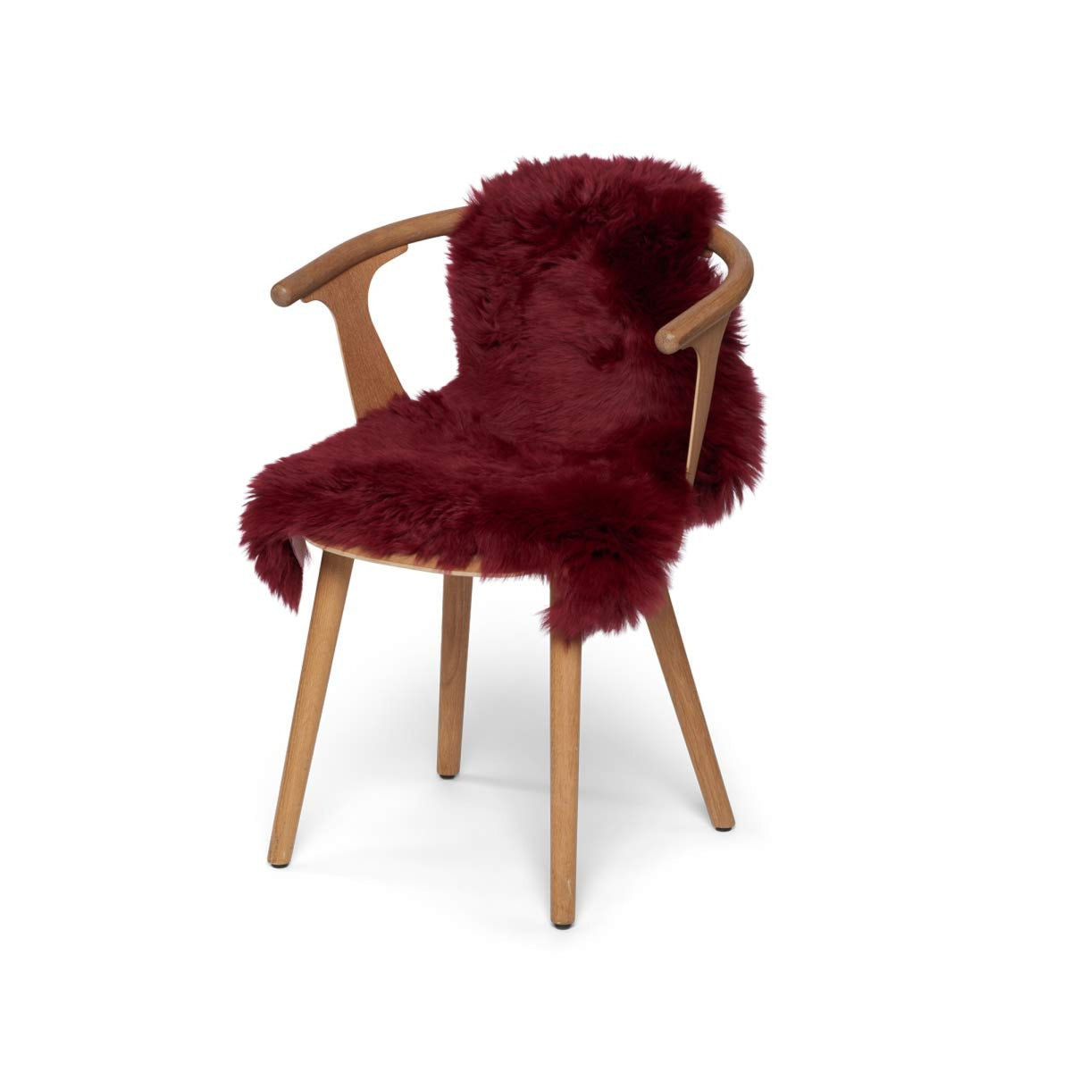 Merinolampaannahka värjätty | Uusi-Seelanti | Pitkä villa | n. 90x60 cm Viininpunainen sarja