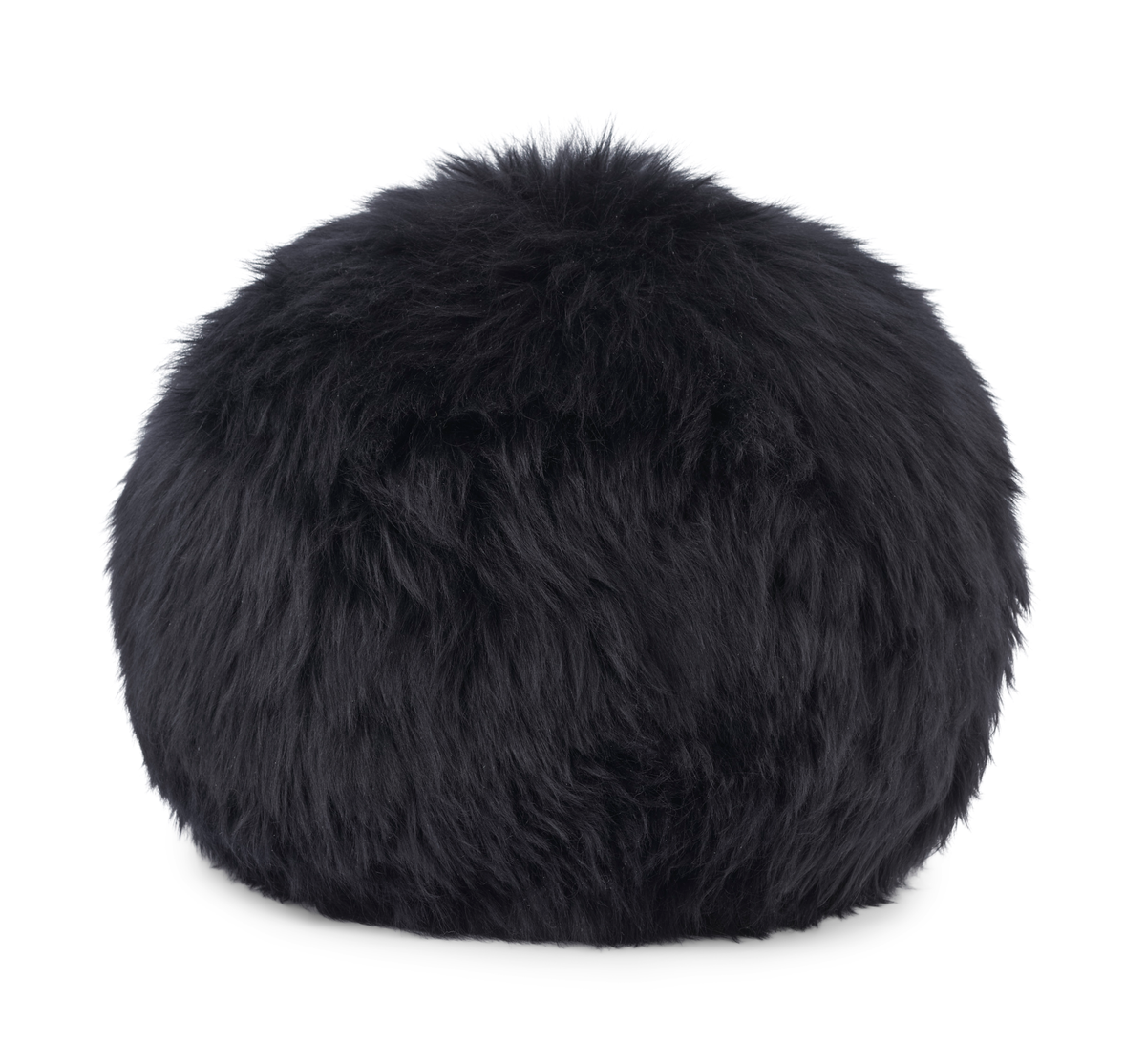 Angelite-pyöreä tyyny | D30 cm | D25 | D35 | Pitkä villa Musta / D30 cm