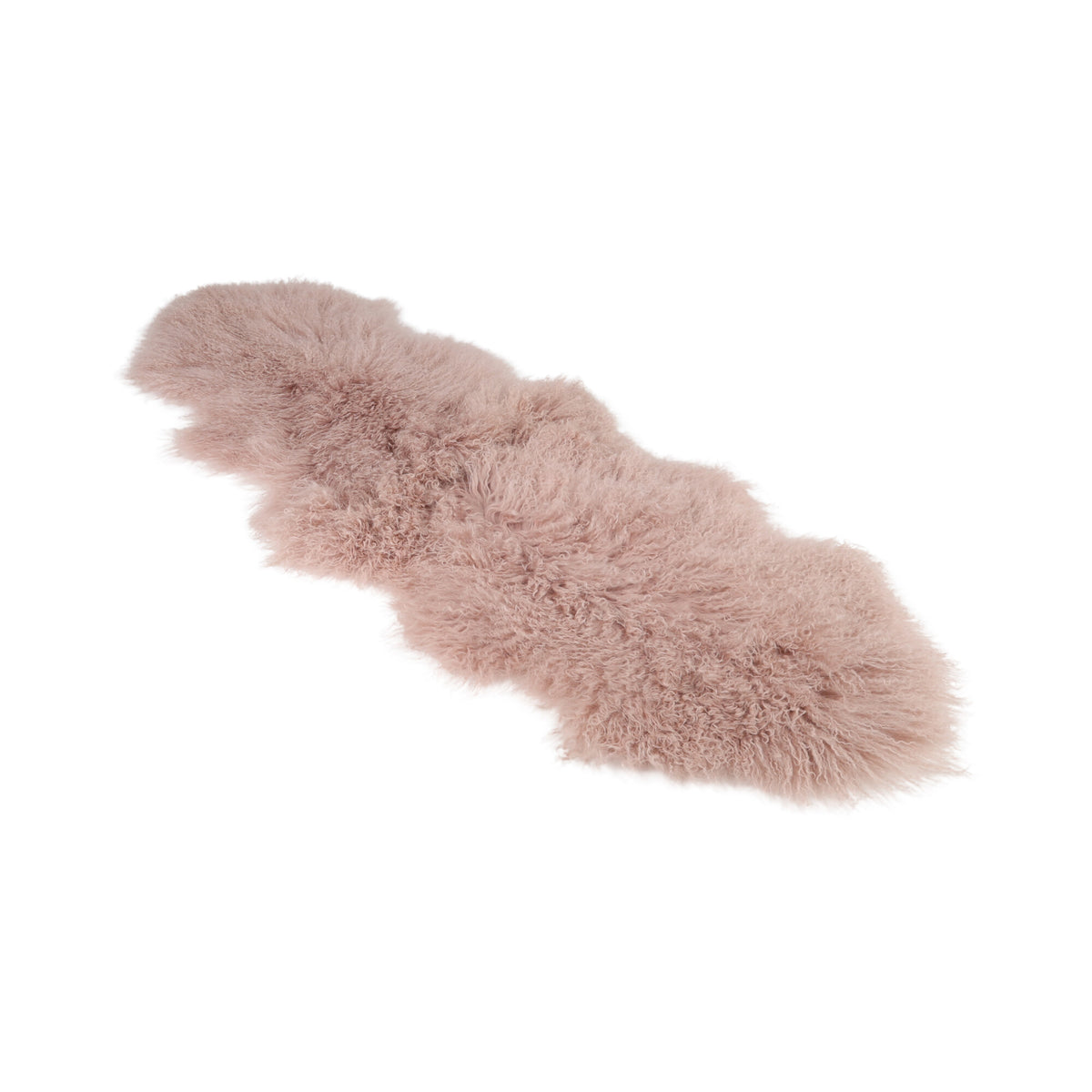 Kaksinkertainen mongolialainen lampaannahka | 150 x 55 cm Vanha roosa