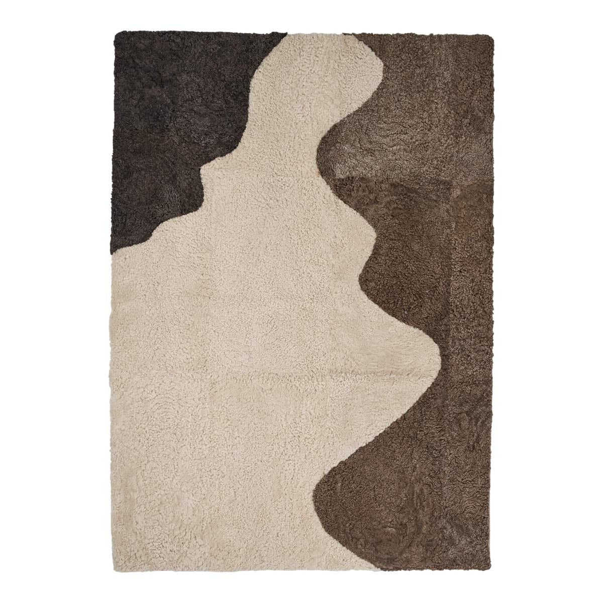 Lyhyt Villa Kihara Lampaannahka Jokikuvio-matto Antrasiitti/Helmi/Taupe / 200x300 cm