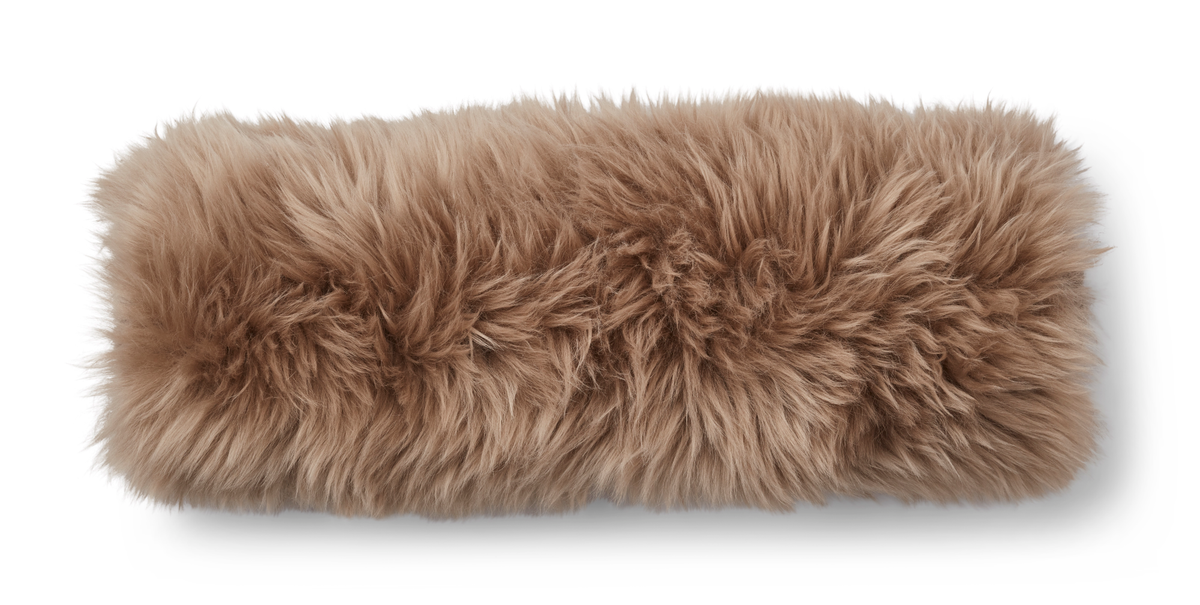 Lampaannahkainen bolstertyyny | D20xL52 cm Taupe/Taupe