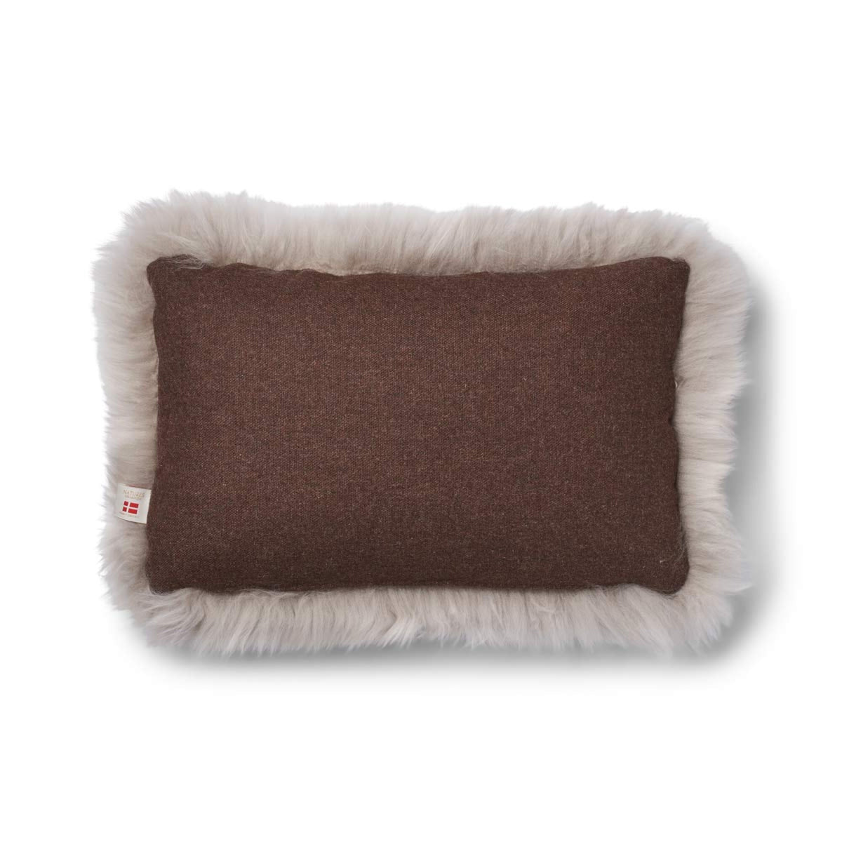Pitkä Villa Lampaannahkatyyny | 52x52 cm | 34x52 cm Ruskea/Kyyhkynen / 34x52 cm