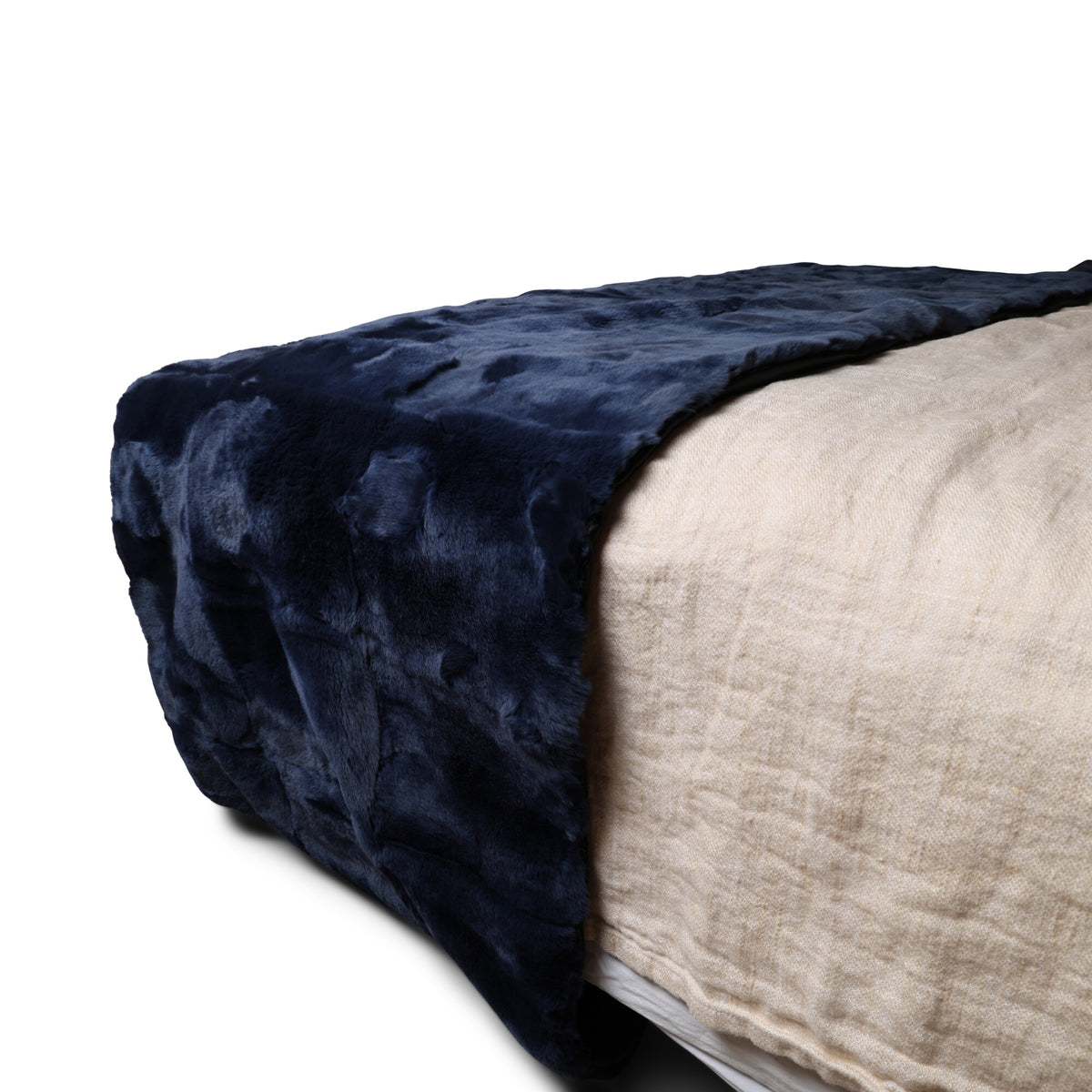 Premium-laadukas vuodejalkalista | Rex-kaniini | 238x55 cm Keskiyönsininen