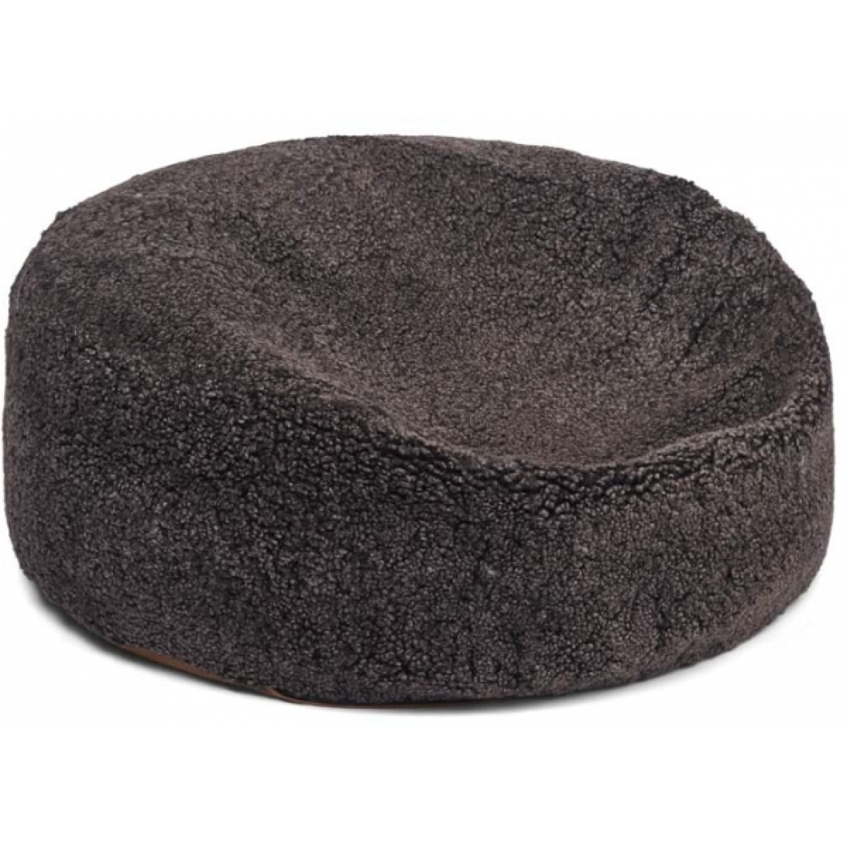 Pyöreä Lampaannahkasäkkituoli | Lyhyt Villa | Ø75 cm Cappuccino