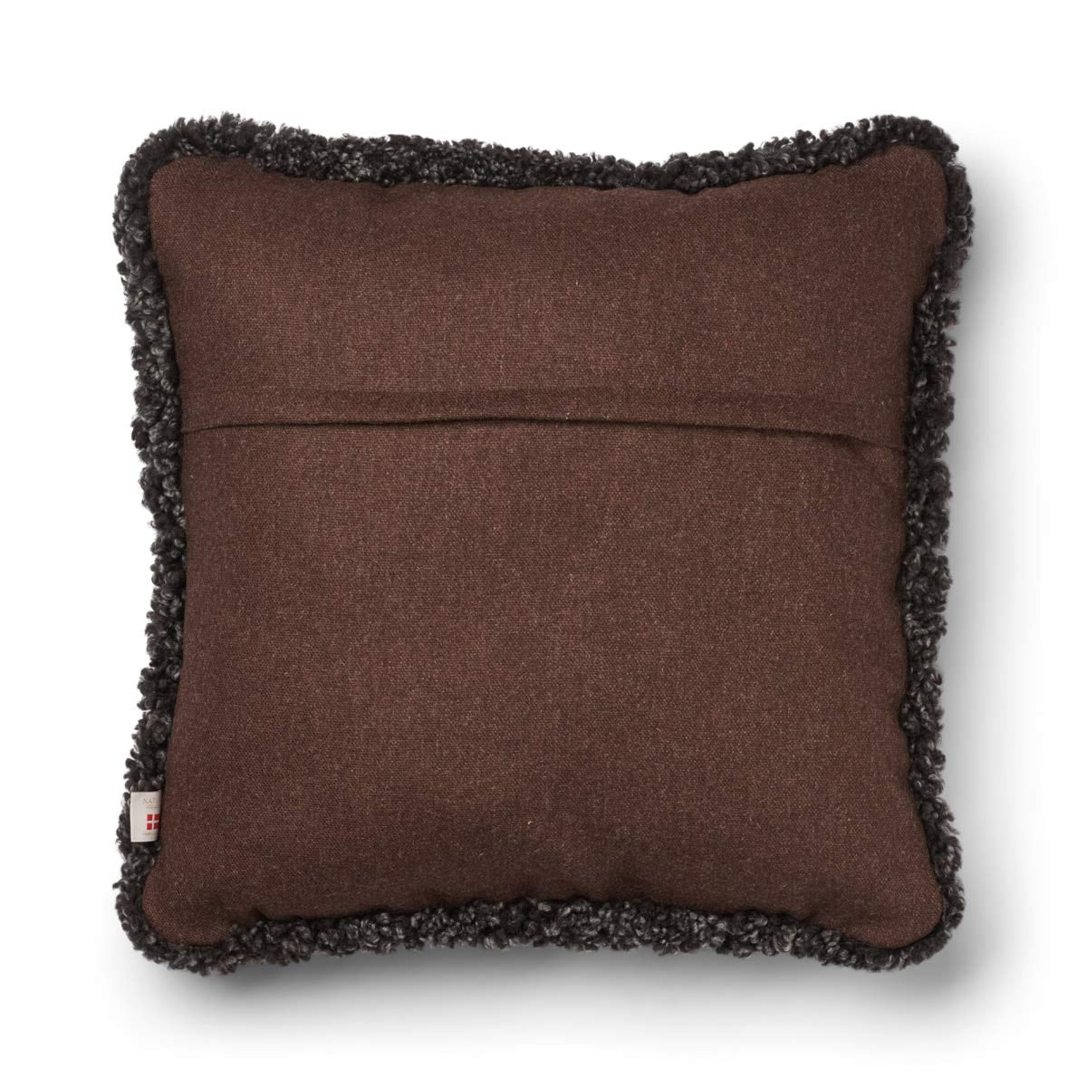Lyhyen villan lampaannahkareunuksella koristeltu villatyyny | SW-reunus | 52x52 cm | 34x52 cm Ruskea/Cappuccino / 52x52 cm