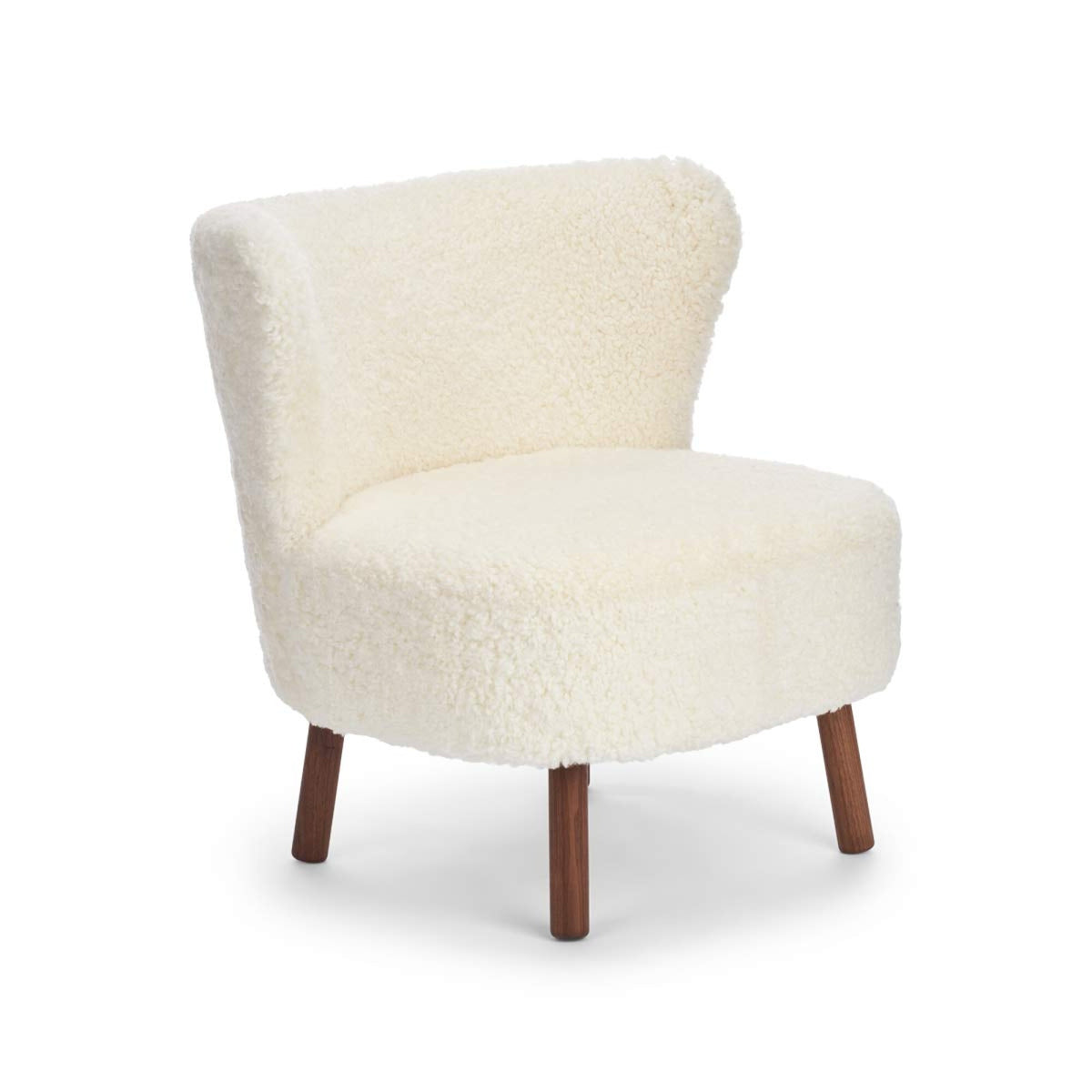 Emil Lounge Chair | Lyhyt villa Norsunluu / Pähkinäpuujalat
