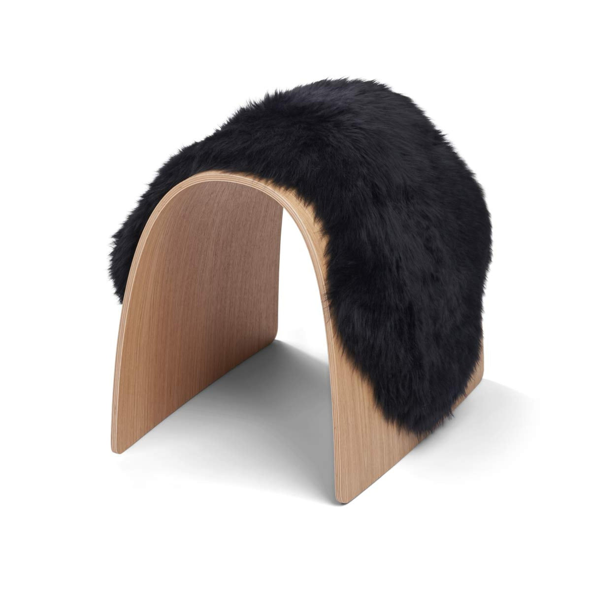 Sheep Stool -päällinen | Pitkä villa Musta / 100x37 cm