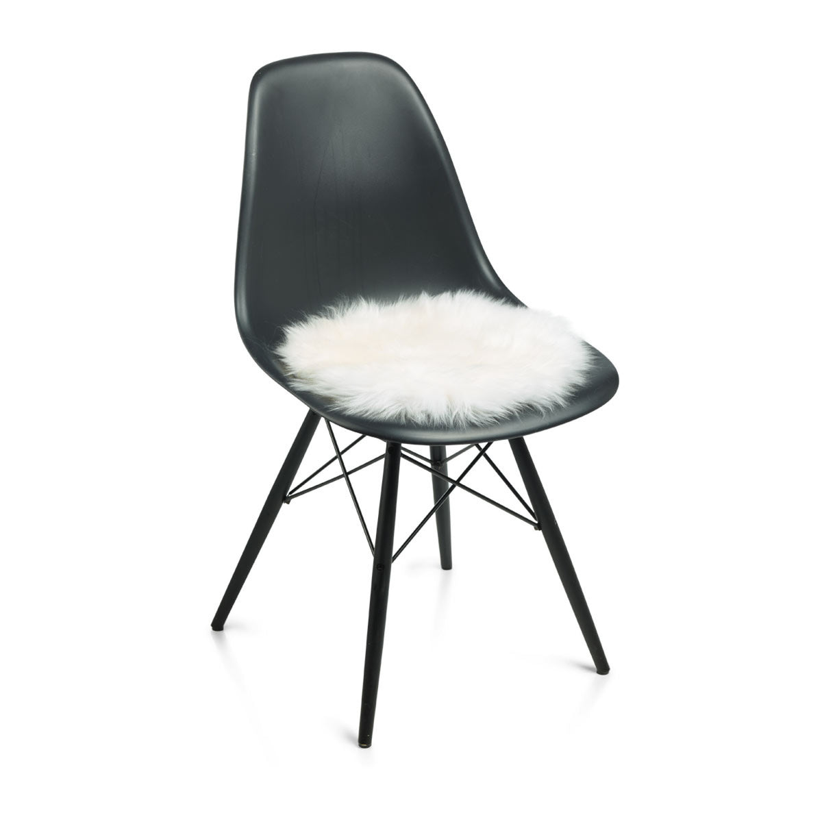 Pitkä Villa Lampaannahka Istuinpäällinen | Ø38 cm Norsunluu