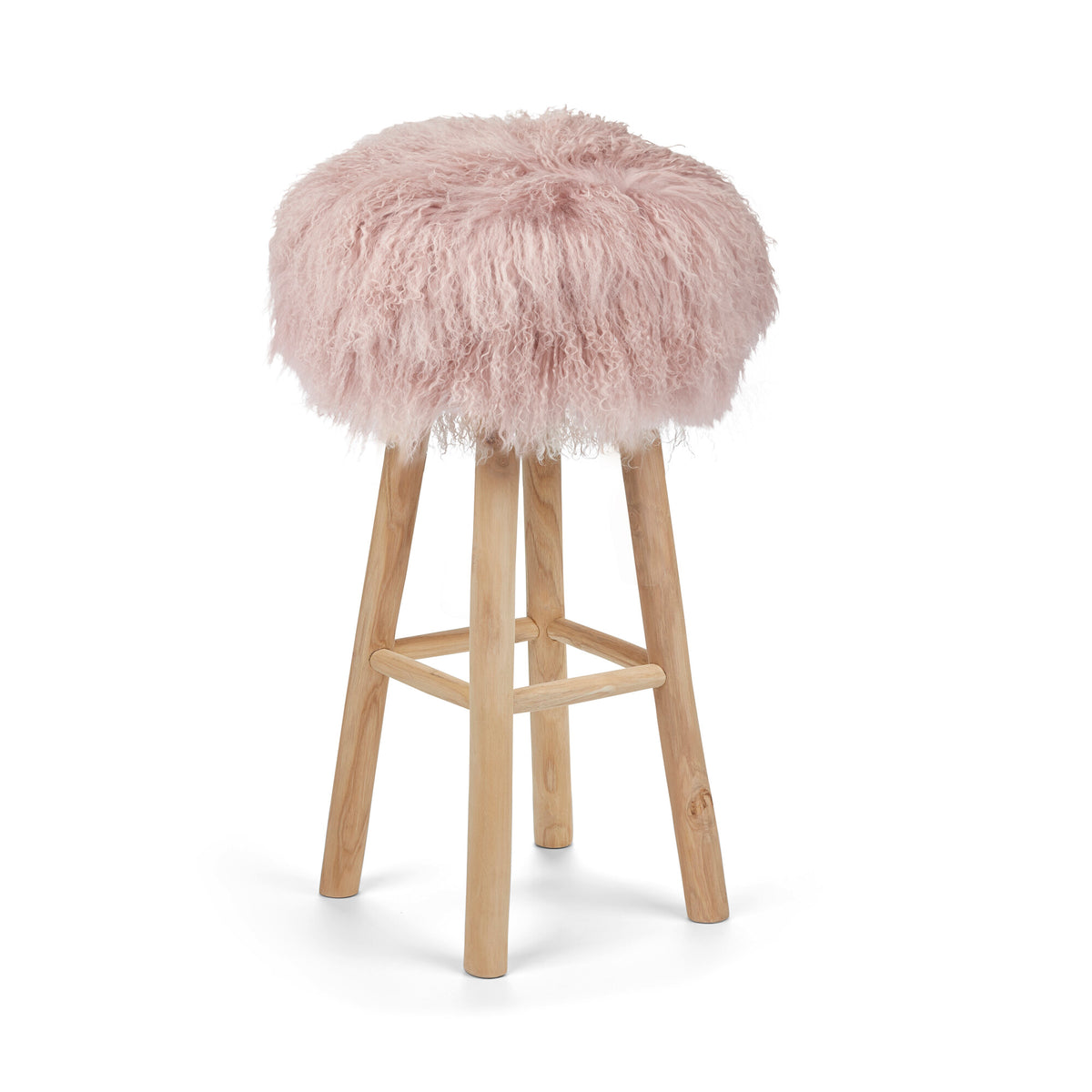 Theo-baarituoli + päällinen | Tammijalkaiset | Tiibetiläinen lampaannahka Rosa