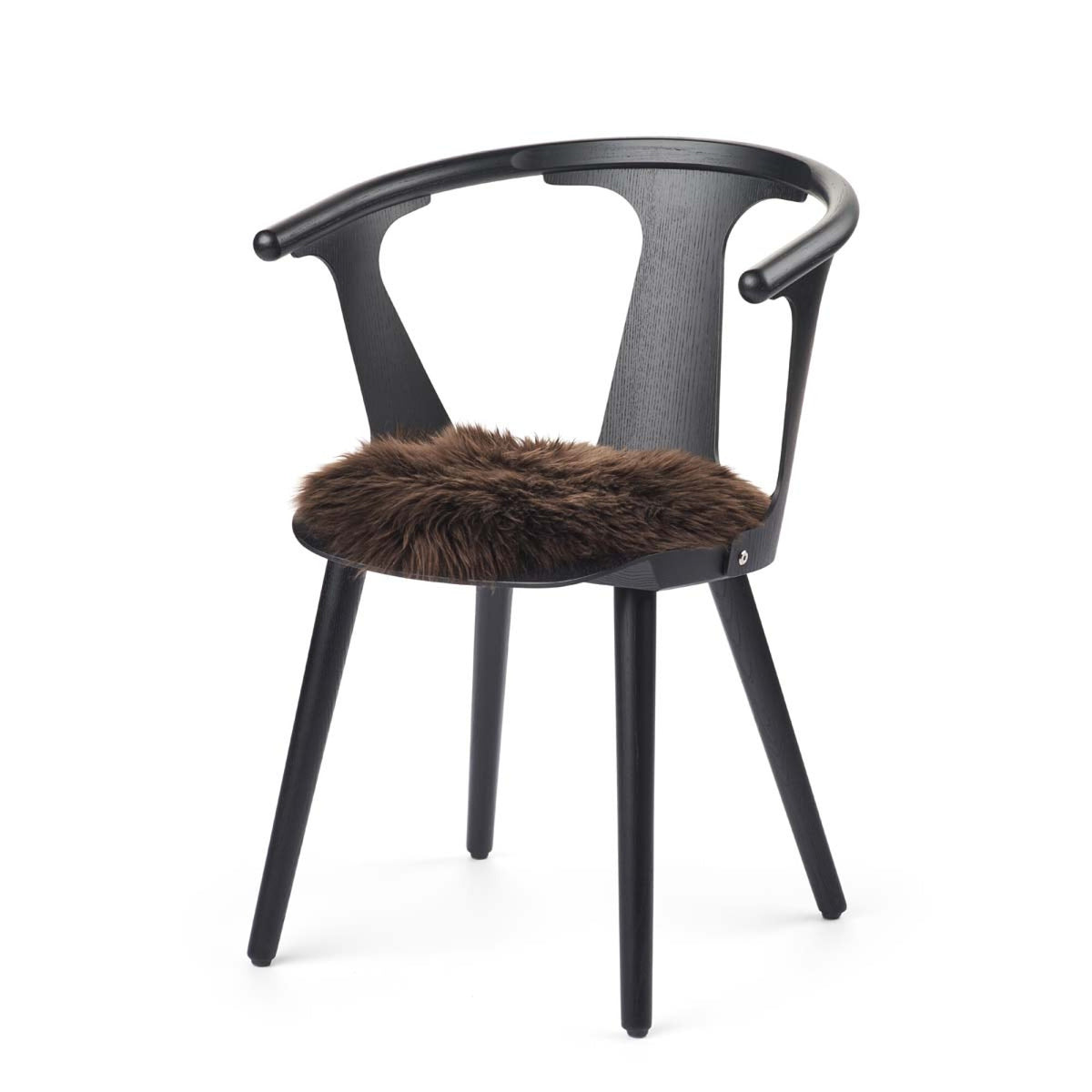 Pitkä Villa Lampaannahka Istuinpäällinen | Ø38 cm Suklaa