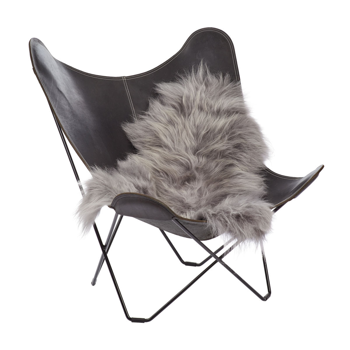 Islantilainen Lampaannahka | Luonnolliset Värit | Pitkä Villa | 100–120 cm