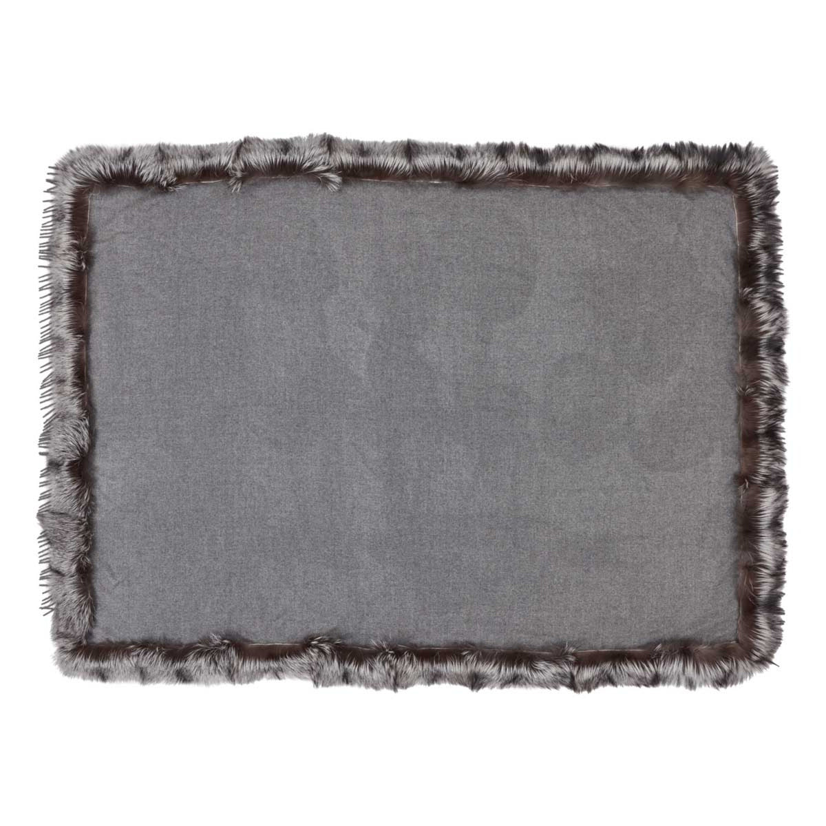 Kashmirvilla-viltti ketunturkisreunuksella