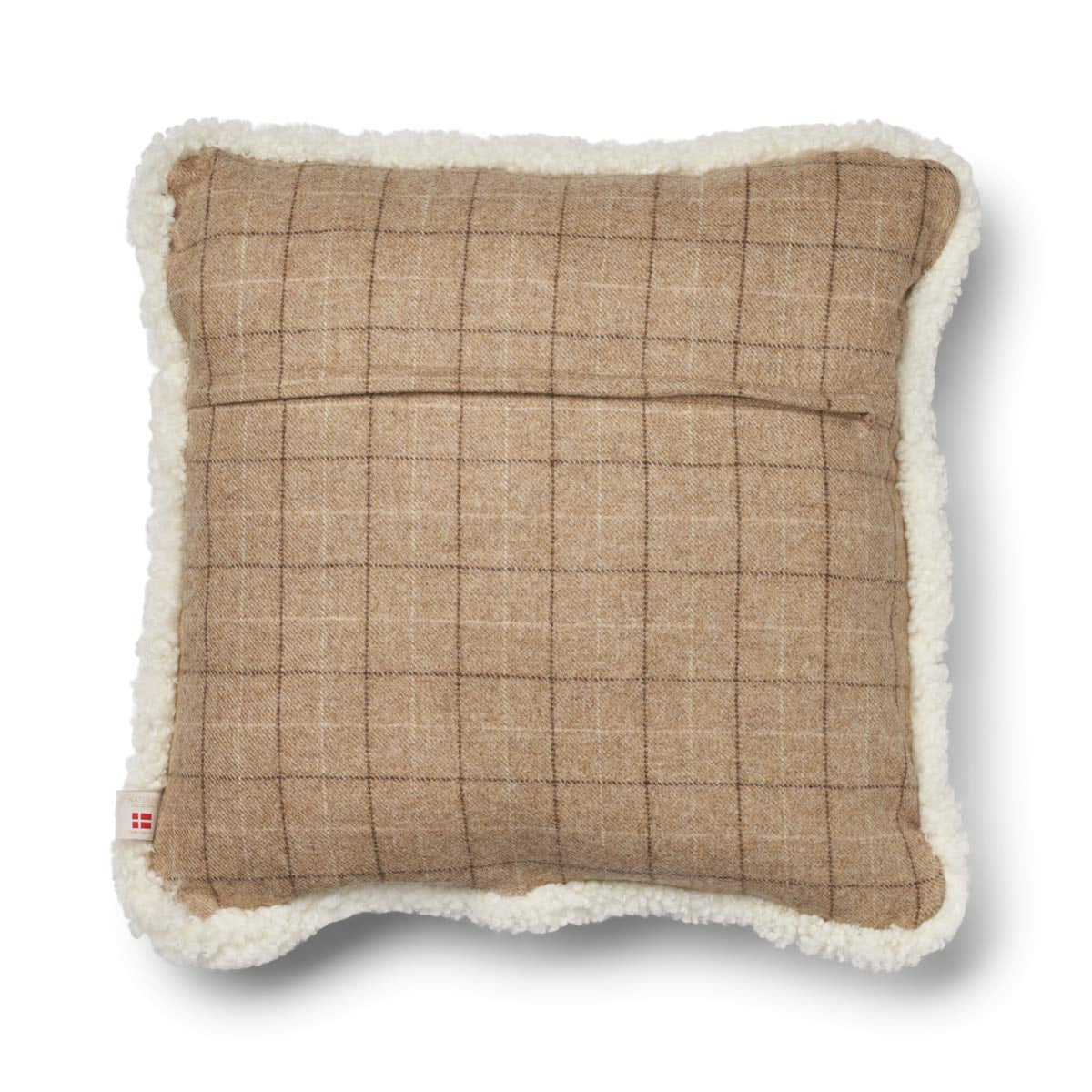 Villatyyny | Kaksipuolinen | Lyhyt villa -reunus | 52x52 cm | 34x52 cm Oatmeal-Beige/Norsunluu / 52x52 cm
