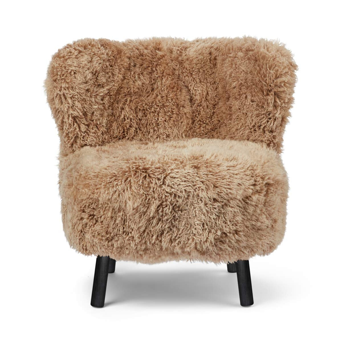 Emil Lounge Chair | Pitkä Villa Hunaja / Mustat pyökkijalat
