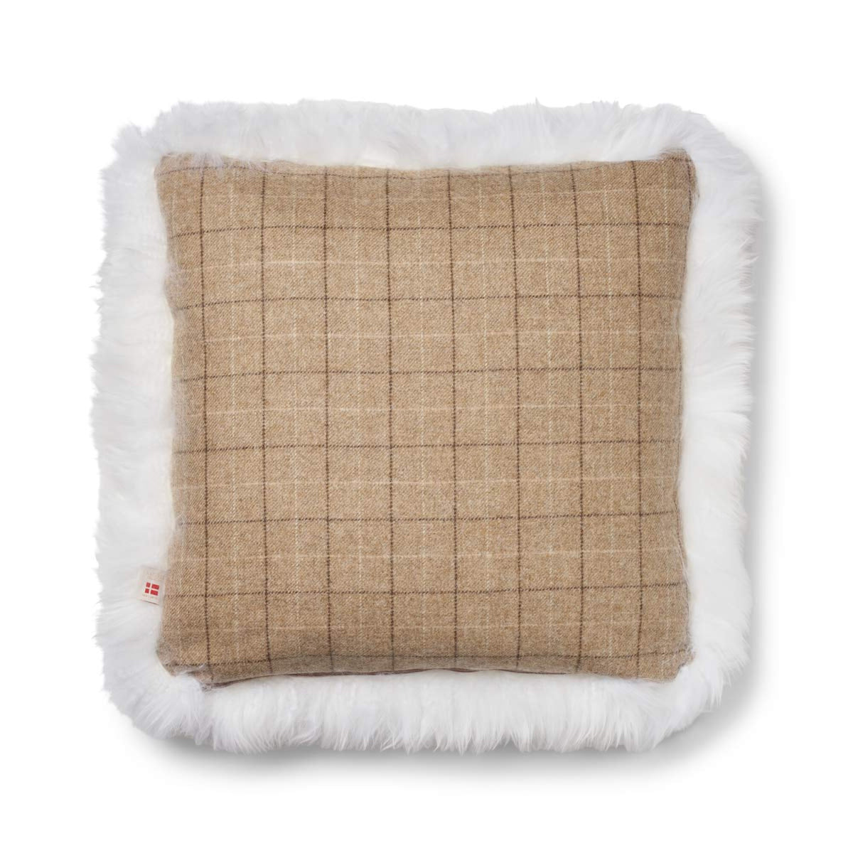 Kaksipuolinen tyyny | Pitkä villa | 52x52 cm Oatmeal-Beige/Norsunluu