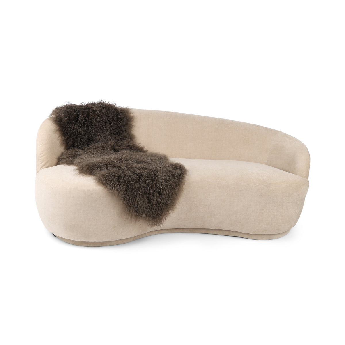 Kaksinkertainen mongolialainen lampaannahka | 150 x 55 cm Taupe