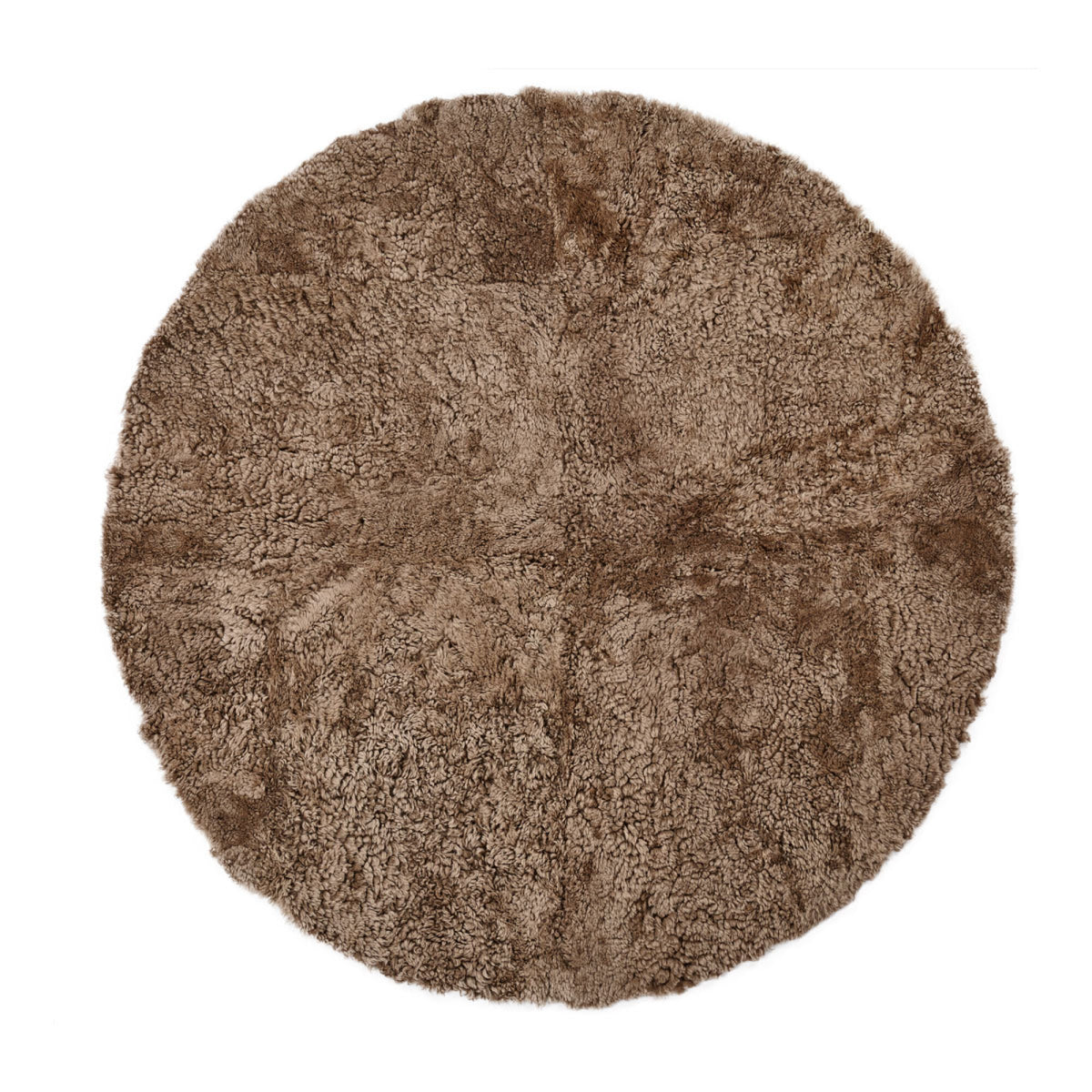 Pitkä Villa Lampaannahka Design Matto | Ø140 cm Taupe