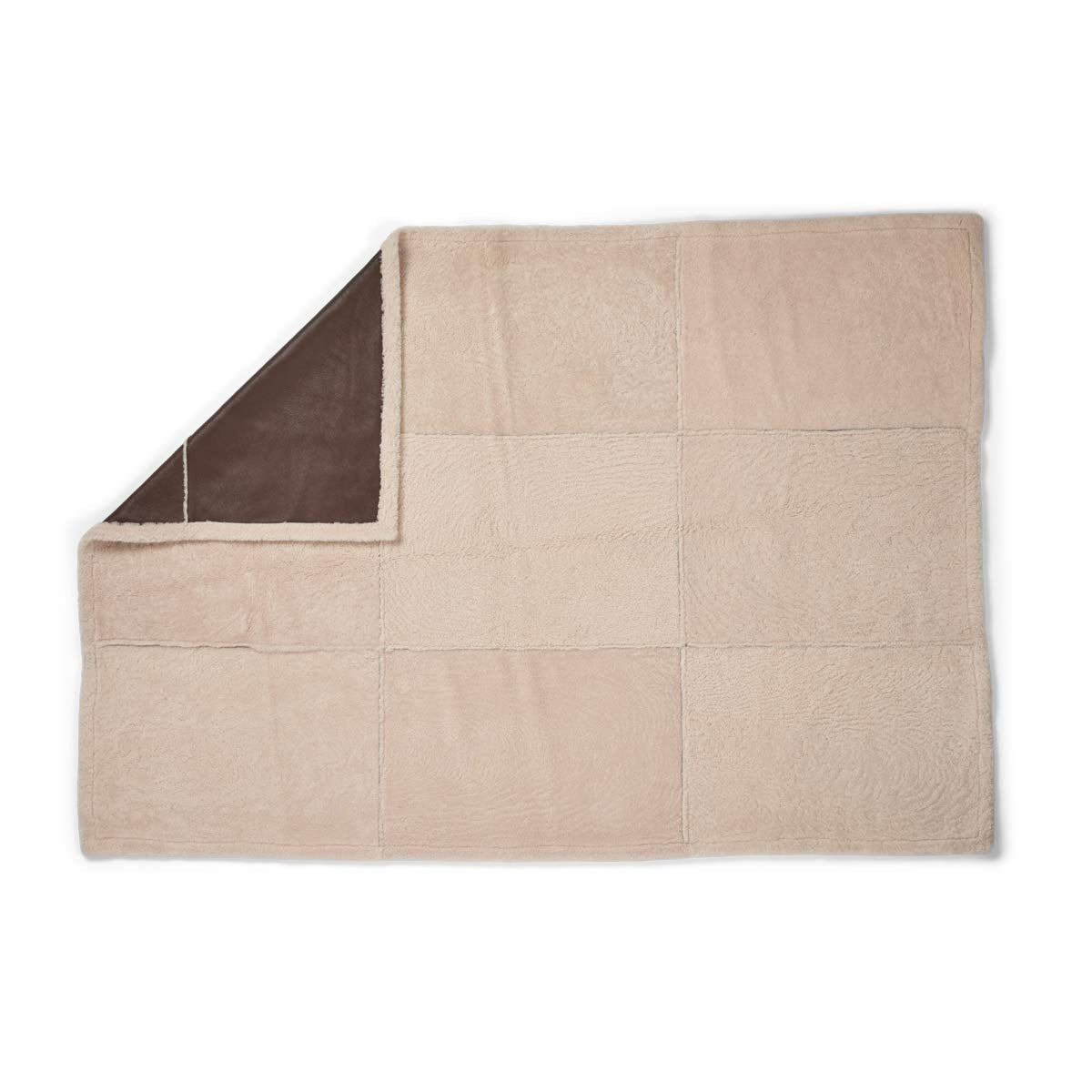 Addison-viltti | Double Face lampaannahka | Lyhyt villa Choco/Beige / 240x260 cm