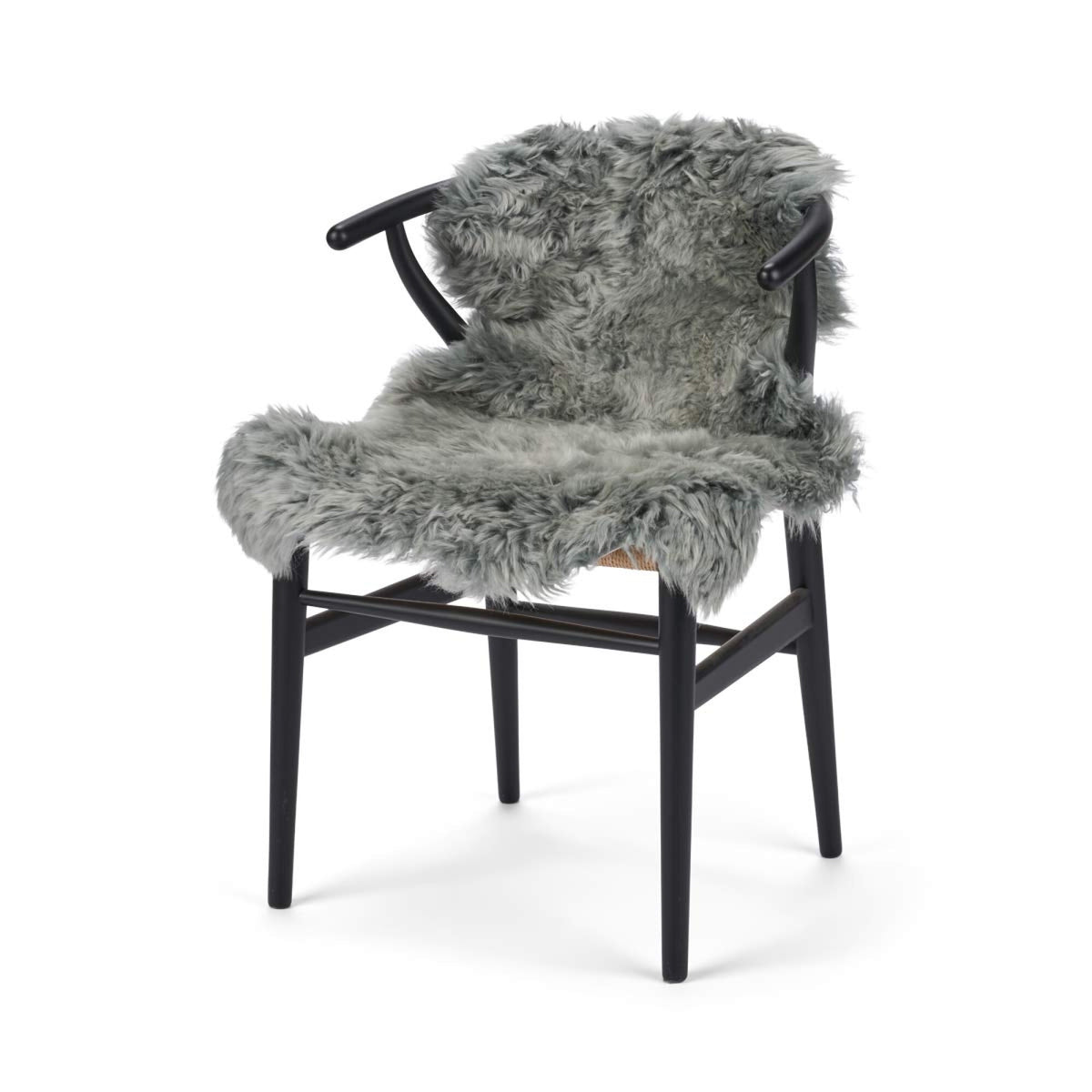 Merino-lampaannahka värjätty | Uusi-Seelanti | Pitkä villa | n. 90x60 cm Vaaleanharmaa