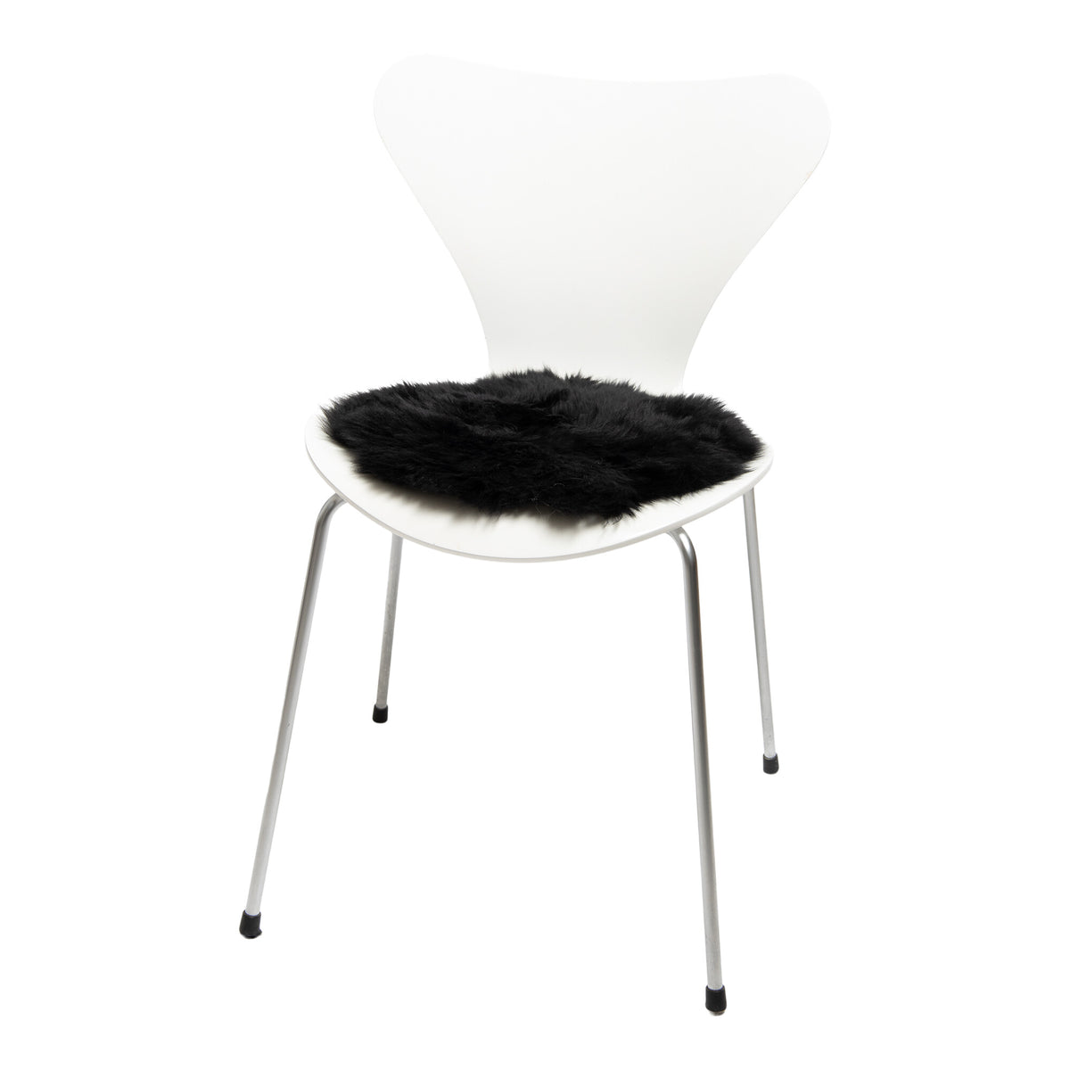 Pitkän villan lampaannahkainen istuinpäällinen, 2 kpl | Ø35 cm Musta