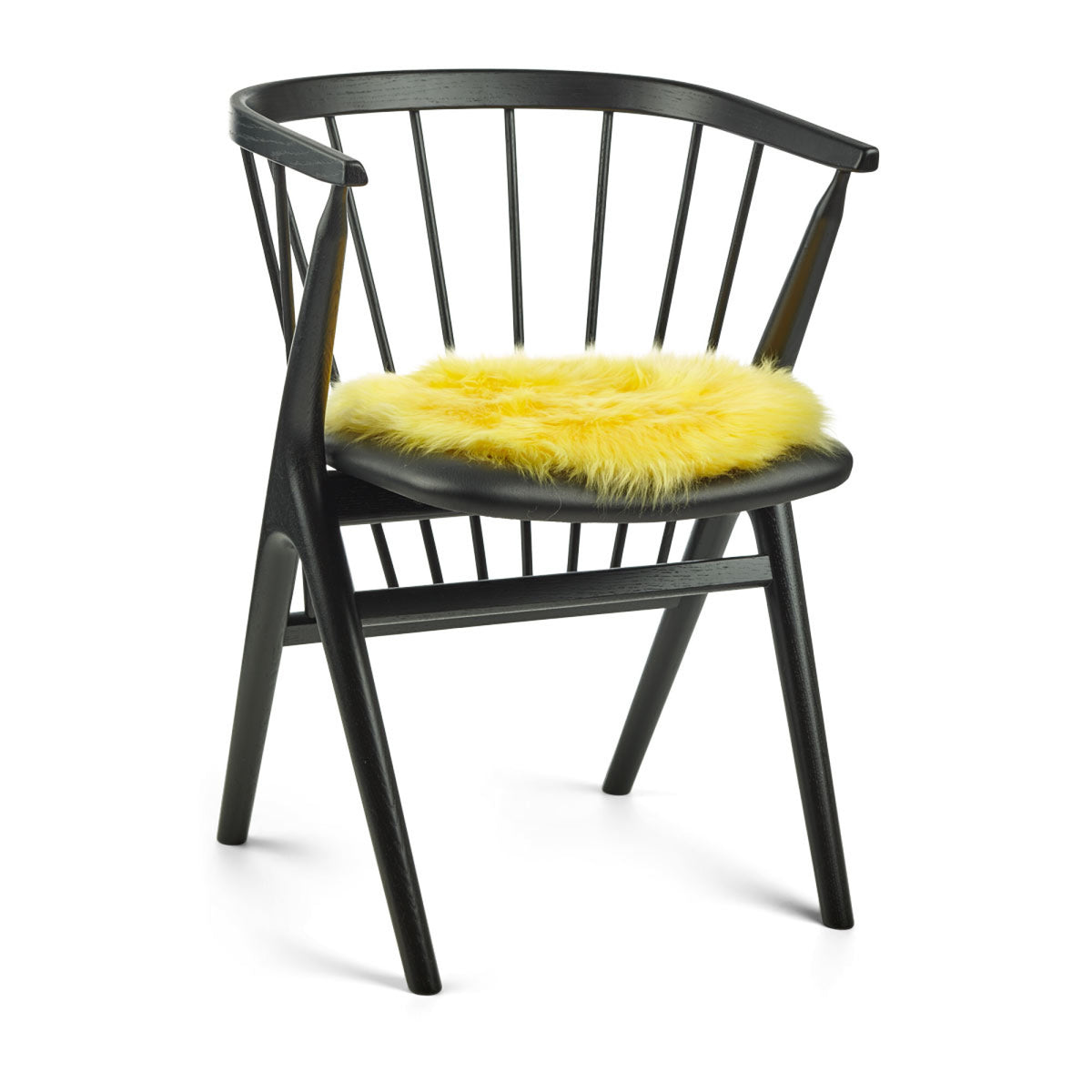 Pitkä Villa Lampaannahka Istuinpäällinen | Ø38 cm Sitruuna