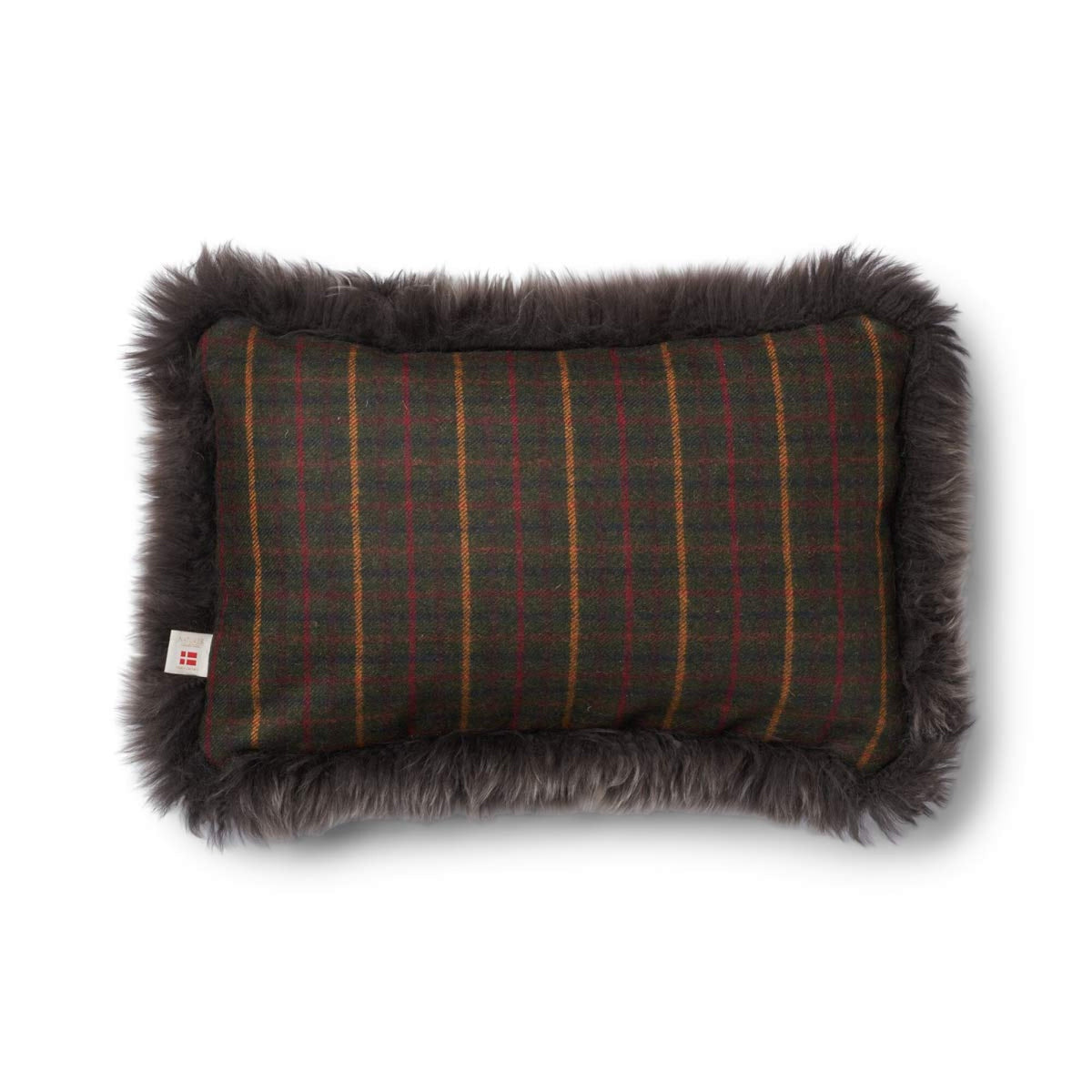 Kaksipuolinen Tyyny | Pitkä Villa | 34x52 cm Kilberry Fir-tummavihreä/Pähkinä