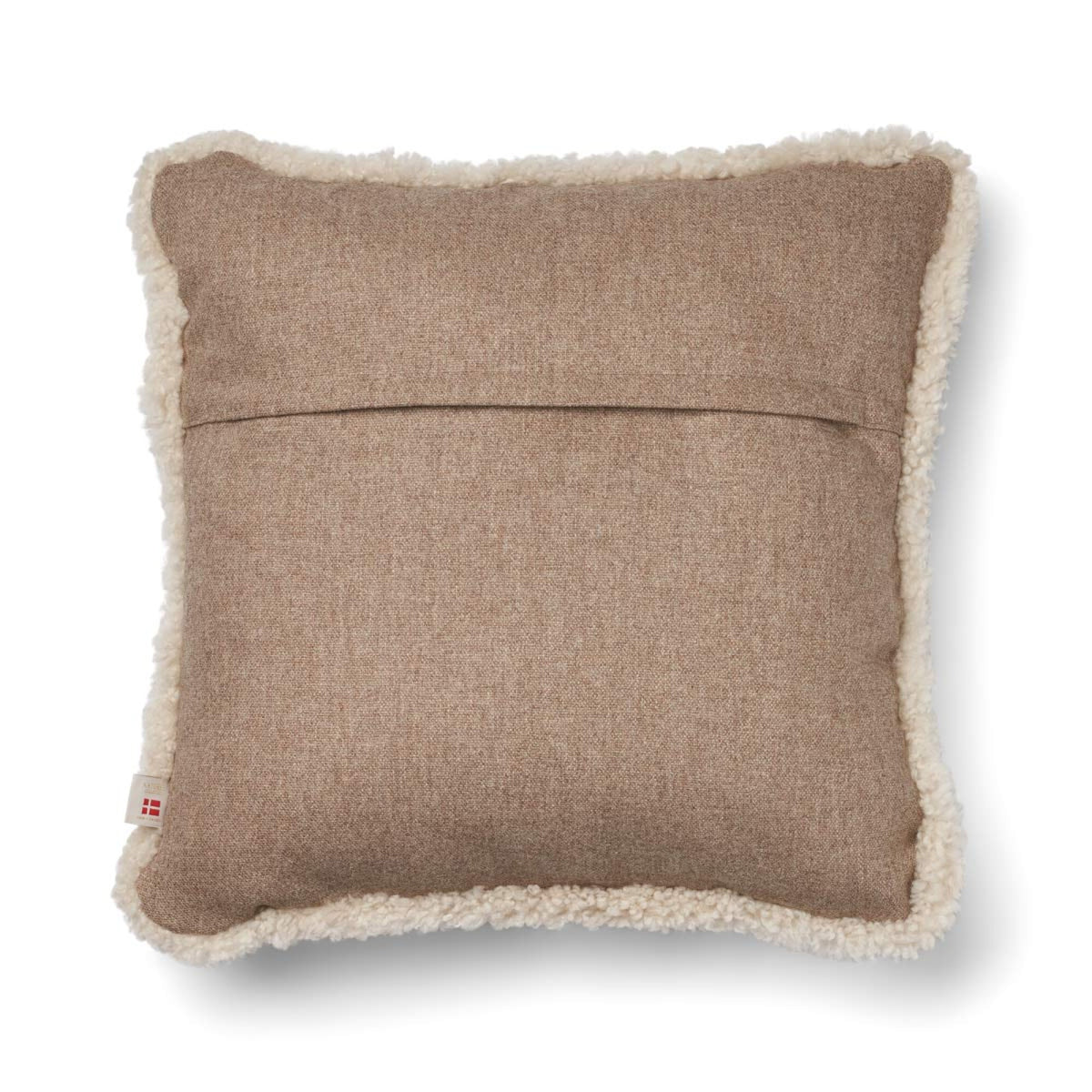 Lyhyen villan lampaannahkareunuksella koristeltu villatyyny | SW-reunus | 52x52 cm | 34x52 cm Beige/Helmi / 52x52 cm