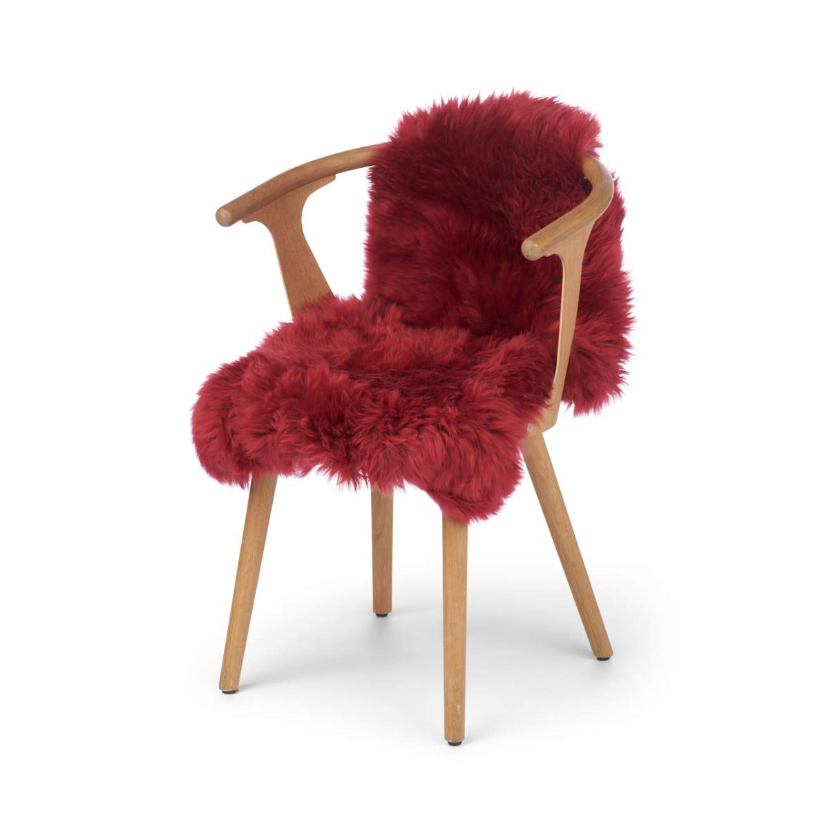 Merinolampaannahka värjätty | Uusi-Seelanti | Pitkä villa | n. 90x60 cm Punainen omena