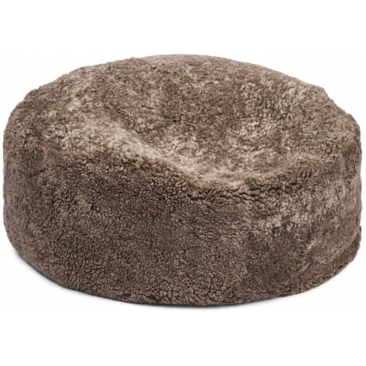 Pyöreä Lampaannahkasäkkituoli | Lyhyt Villa | Ø75 cm Taupe