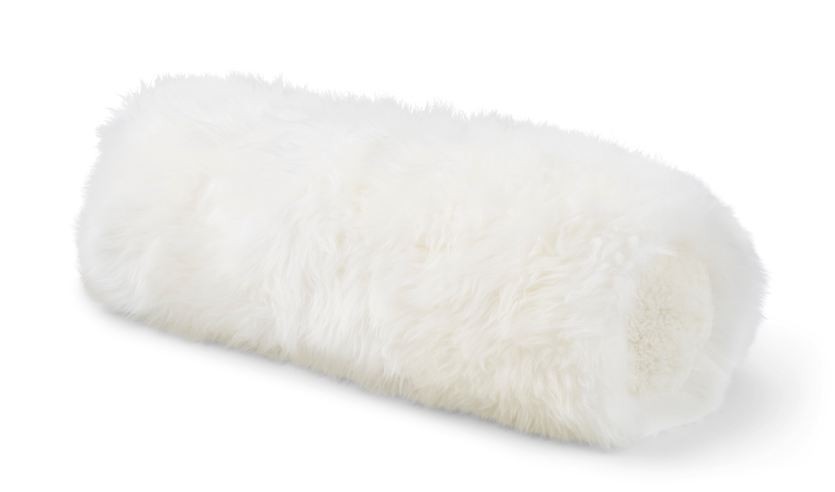 Lampaannahkainen bolstertyyny | D20xL52 cm Norsunluu/Norsunluu
