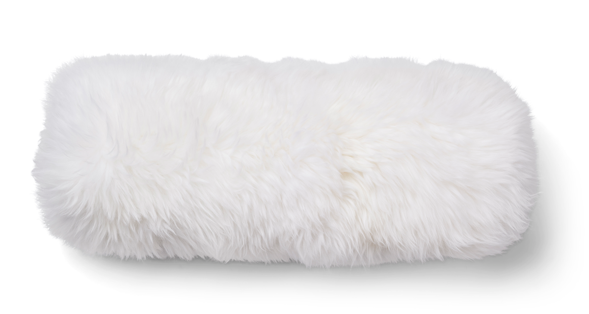 Lampaannahkainen bolstertyyny | D20xL52 cm Norsunluu/Norsunluu