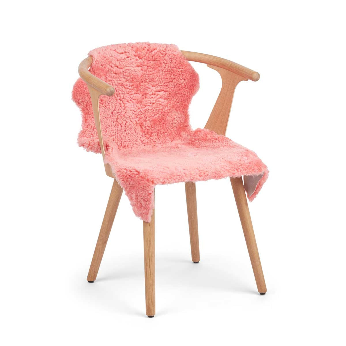 Uusiseelantilainen Lampaannahka | Lyhyt Villa | Värjätty | 90 cm Koralli Lantana