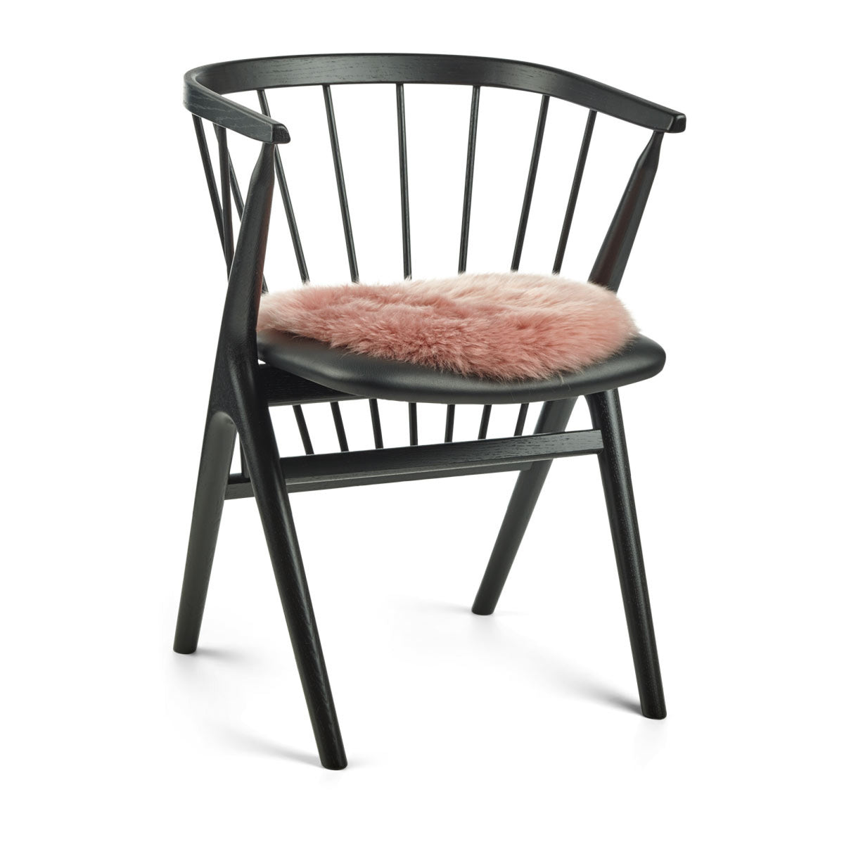 Pitkä Villa Lampaannahka Istuinpäällinen | Ø38 cm Rosa