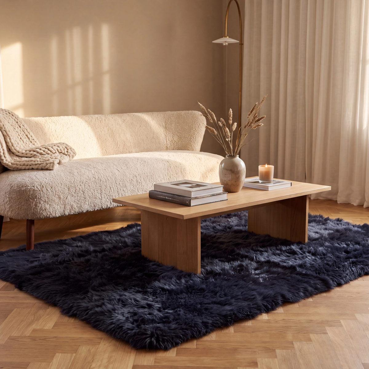 Pitkän villan lampaannahkamatto – Design