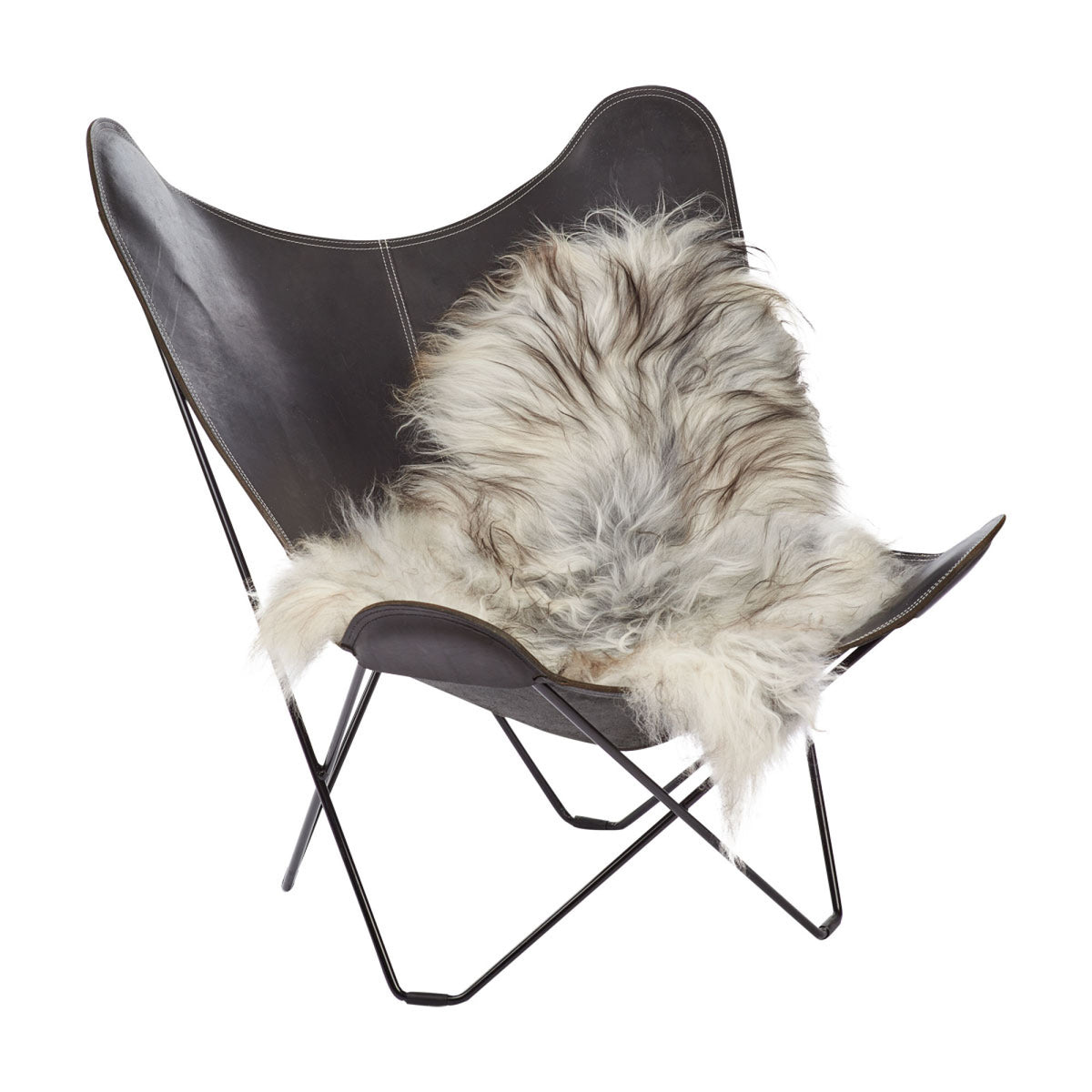 Islantilainen Lampaannahka | Luonnonvärit | Pitkä Villa | 90 cm Luonnonharmaa