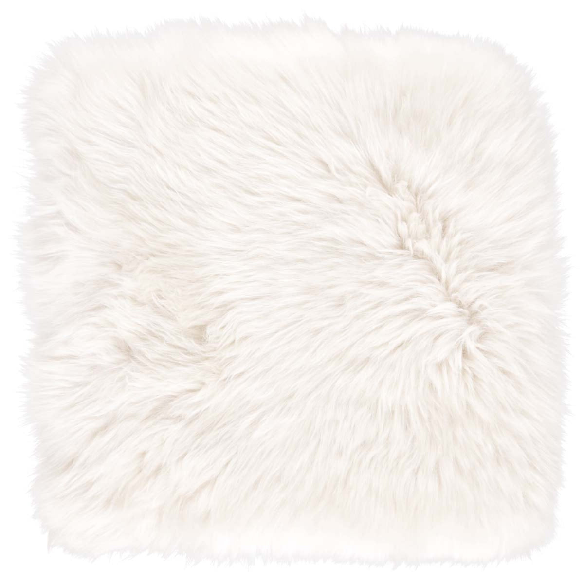 Pitkä Villa Lampaannahka Istuinpäällinen | Täytteellä | 37x37 cm Norsunluu