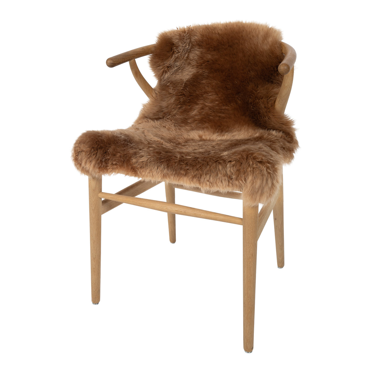Merinolampaannahka värjätty | Uusi-Seelanti | Pitkä villa | n. 90x60 cm Amber tumma