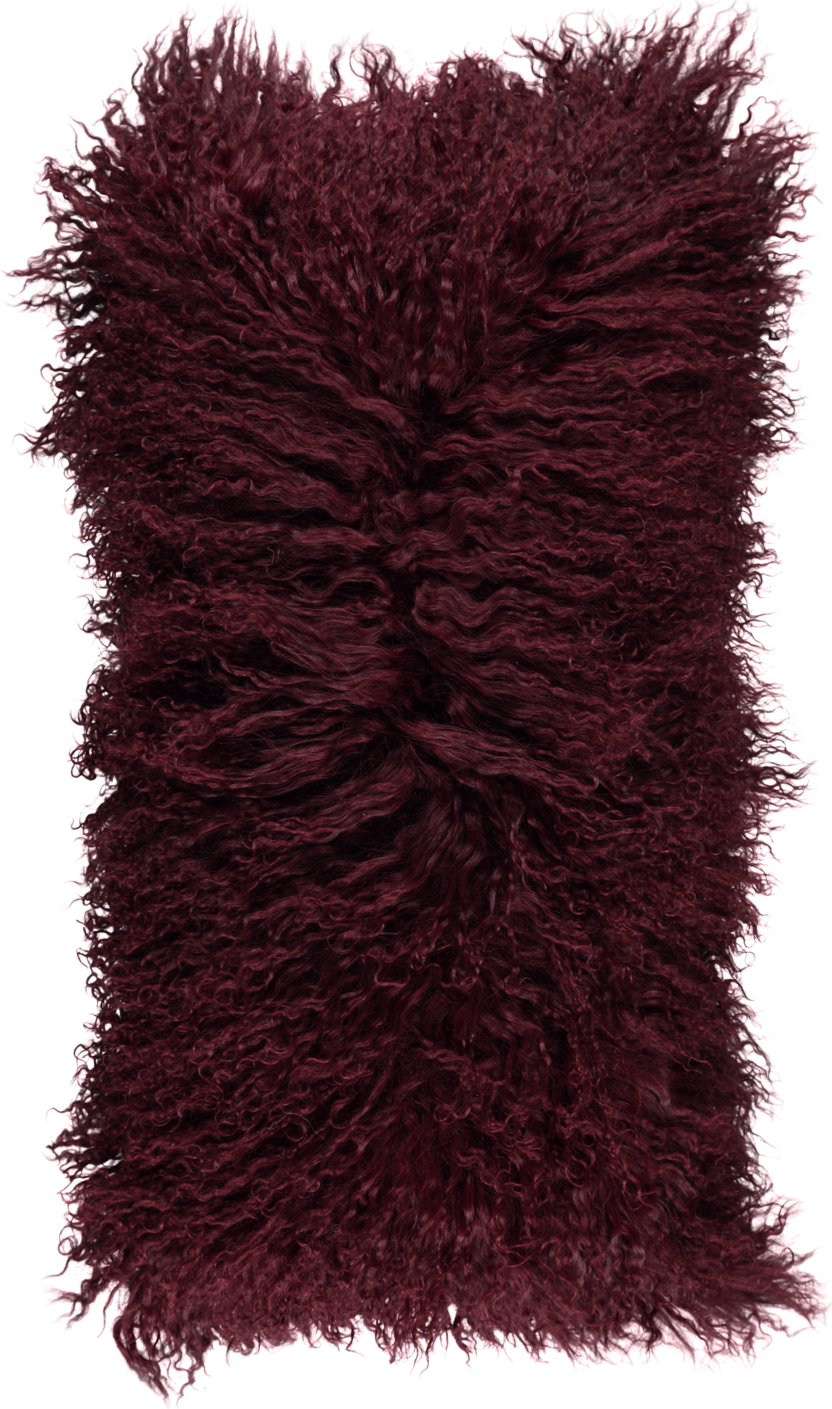 Mongolialainen kiharakarvainen tyyny | 28x56 cm Viininpunainen