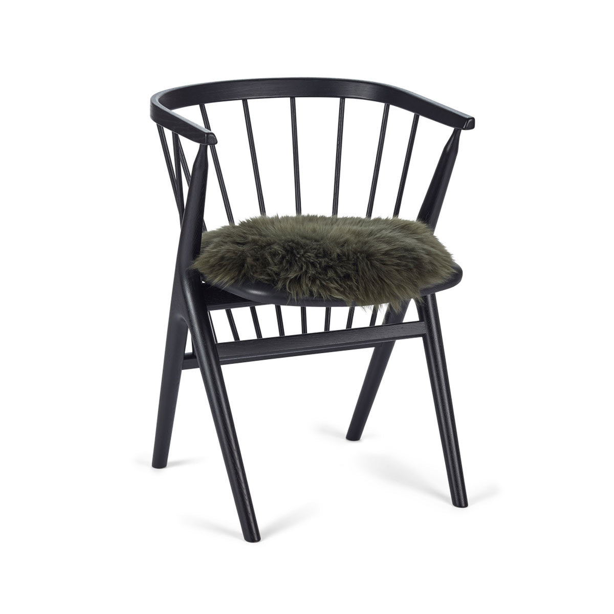 Pitkä Villa Lampaannahka Istuinpäällinen | Ø38 cm Hedge Green