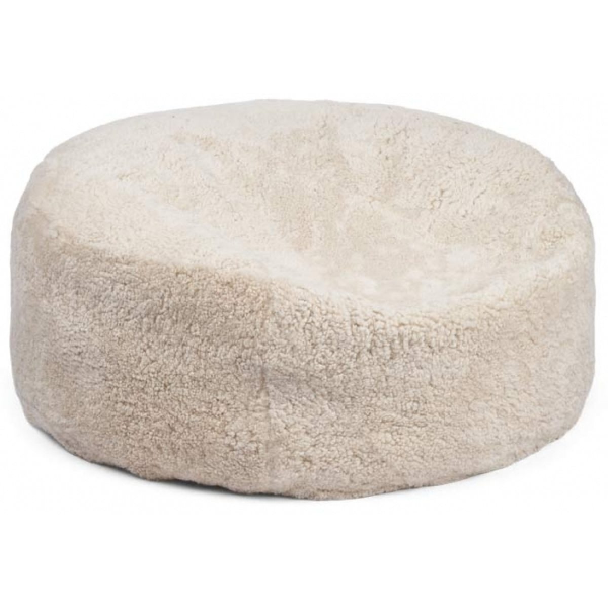 Pyöreä Lampaannahkasäkkituoli | Lyhyt Villa | Ø75 cm Helmi