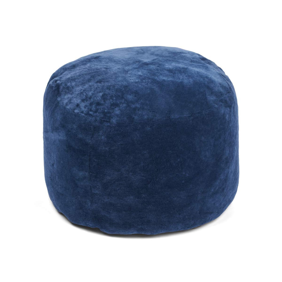 Pyöreä mokkasiini-rahilampaannahka | ø55xH46cm Laivastonsininen