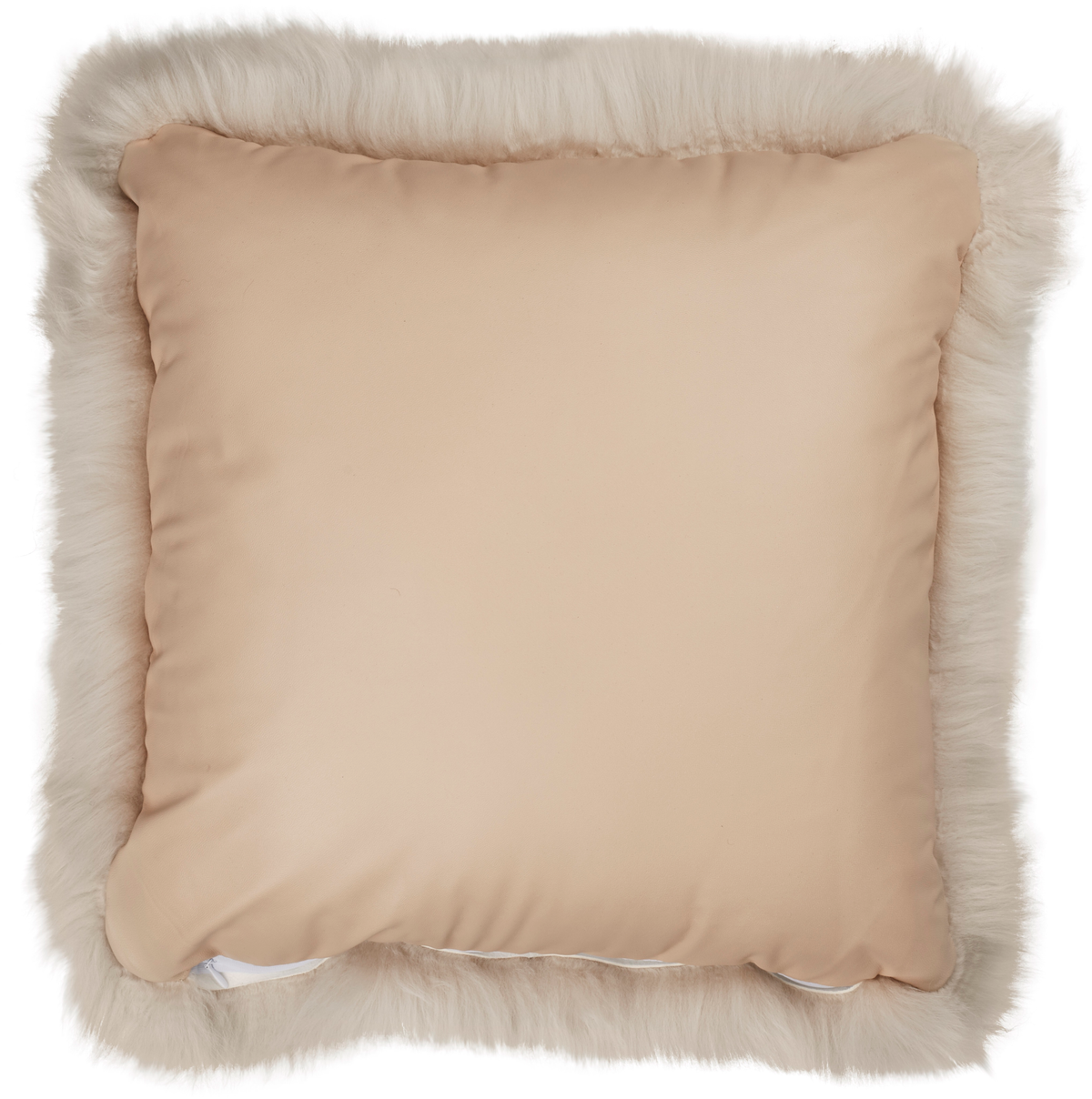 Pitkä Villa Lampaannahkatyyny | PV | Nahkapäällinen | 50x50 cm Pellava
