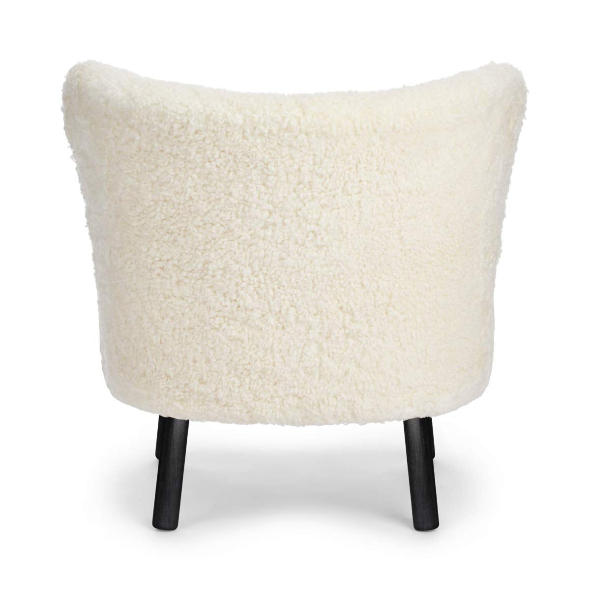 Emil Lounge Chair | Lyhyt villa Norsunluu / Mustat pyökkijalat