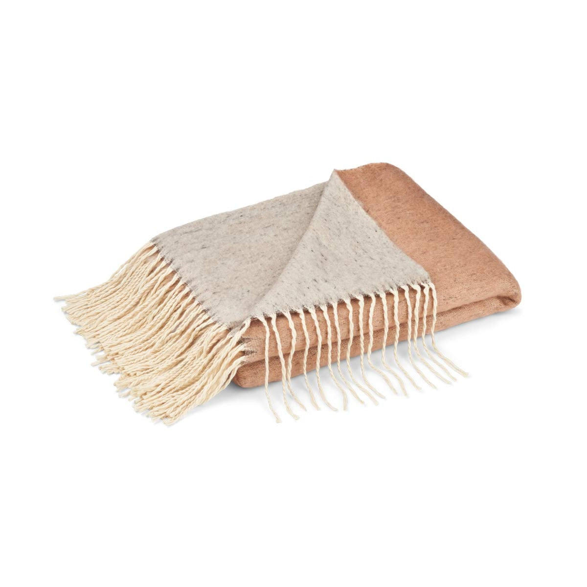 Mohair Double Face -viltti | 130x170 cm Ruoste/Harmaa