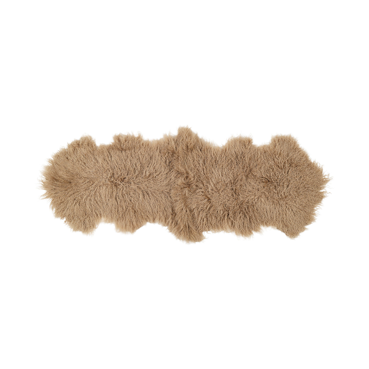 Kaksinkertainen mongolialainen lampaannahka | 150 x 55 cm Lämmin hiekka