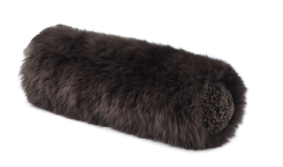 Lampaannahkainen bolstertyyny | D20xL52 cm Pähkinä/Cappuccino