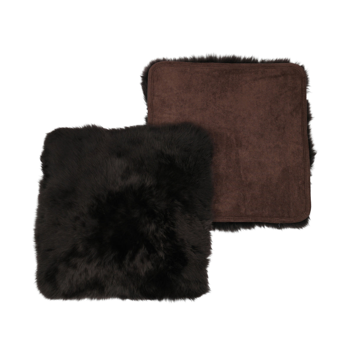 Istuinpäällinen | Selkäpuolella | Pitkä villa | Uusi-Seelanti | 40x40 cm Suklaa
