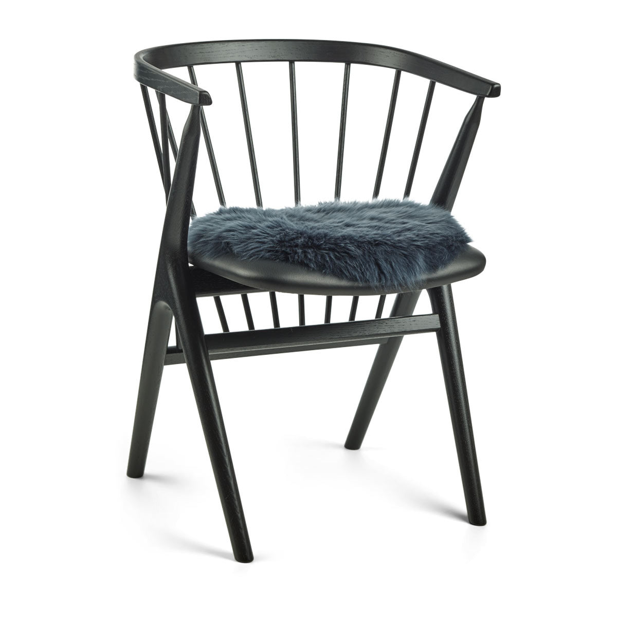 Pitkä Villa Lampaannahka Istuinpäällinen | Ø38 cm Navy