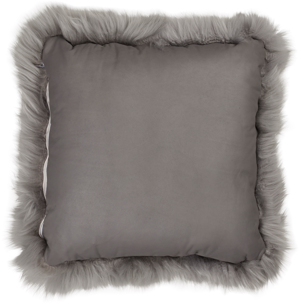 Pitkä Villa Lampaannahkatyyny | PV | Nahkapäällinen | 50x50 cm Vaaleanharmaa