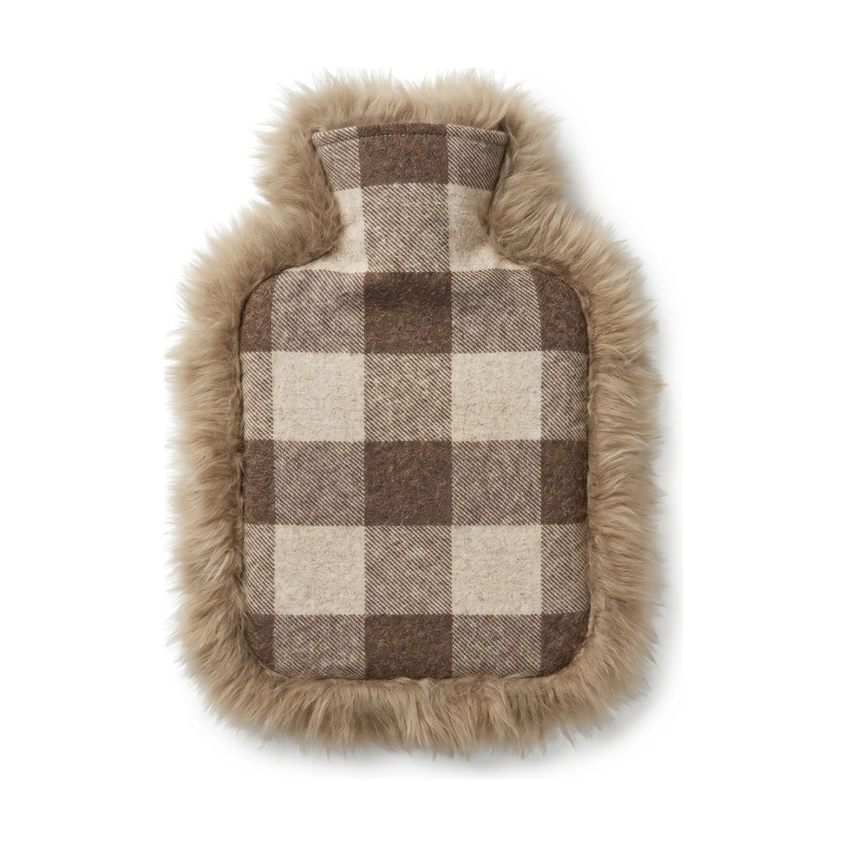 Kuumavesipullo | Lampaannahka ja Villa | 37x27 cm Rob Roy Tartan Natural/Taupe